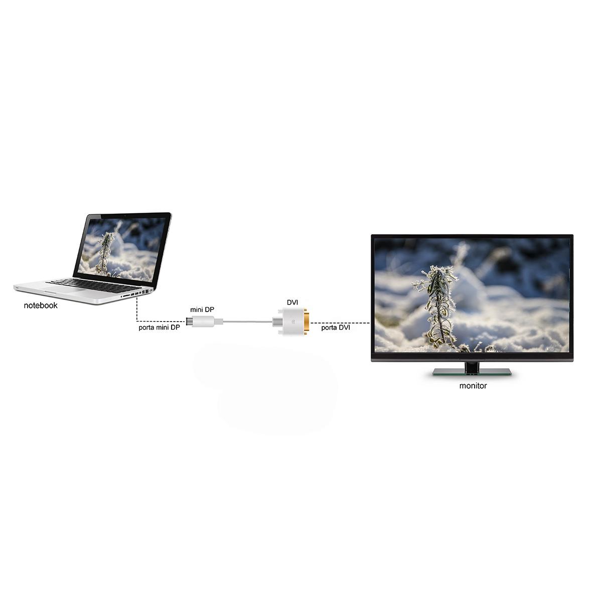 Cavo mini displayport - dvi 24+1 maschio/maschio mt 1,80 per monitor, video, tv