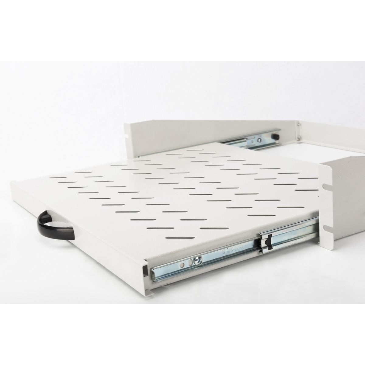 Ripiano per armadi rack estraibile 2u 367mm per montanti frontali digitus grigio