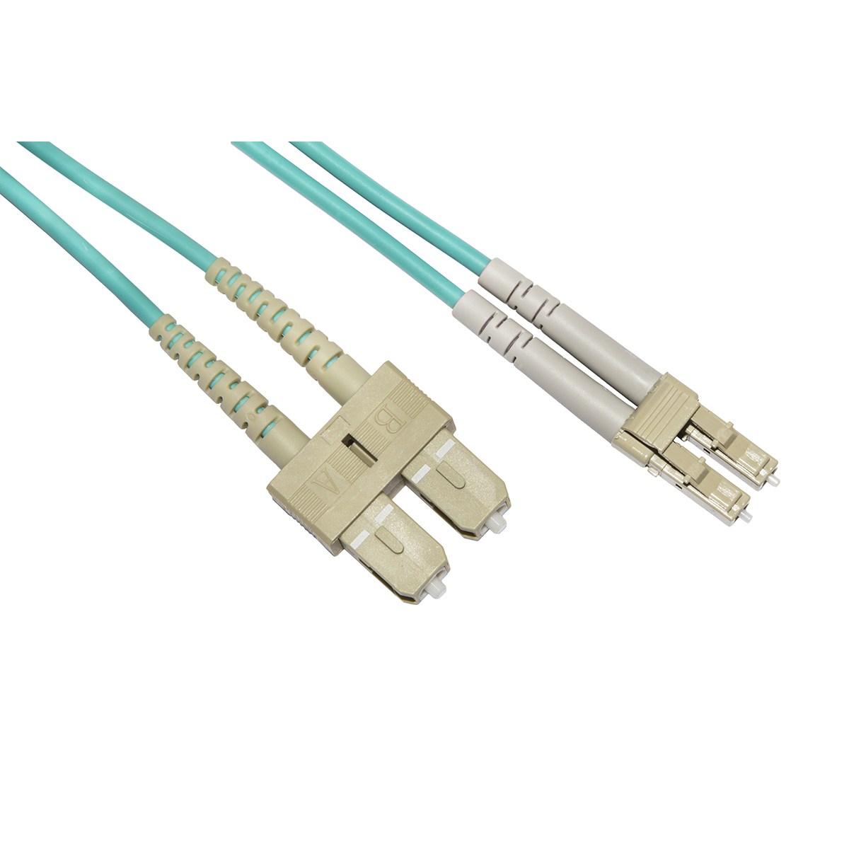 Cavo fibra ottica lc a sc multimode duplex om3 50/125 mt.0,5