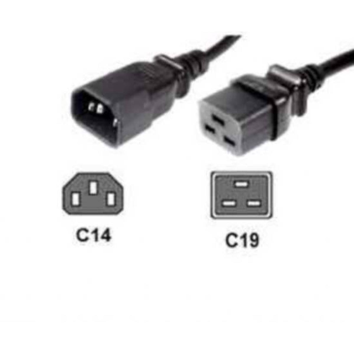 Cavo alimentazione connettori c14 maschi o c19 femmina mt 1,80, lk10040