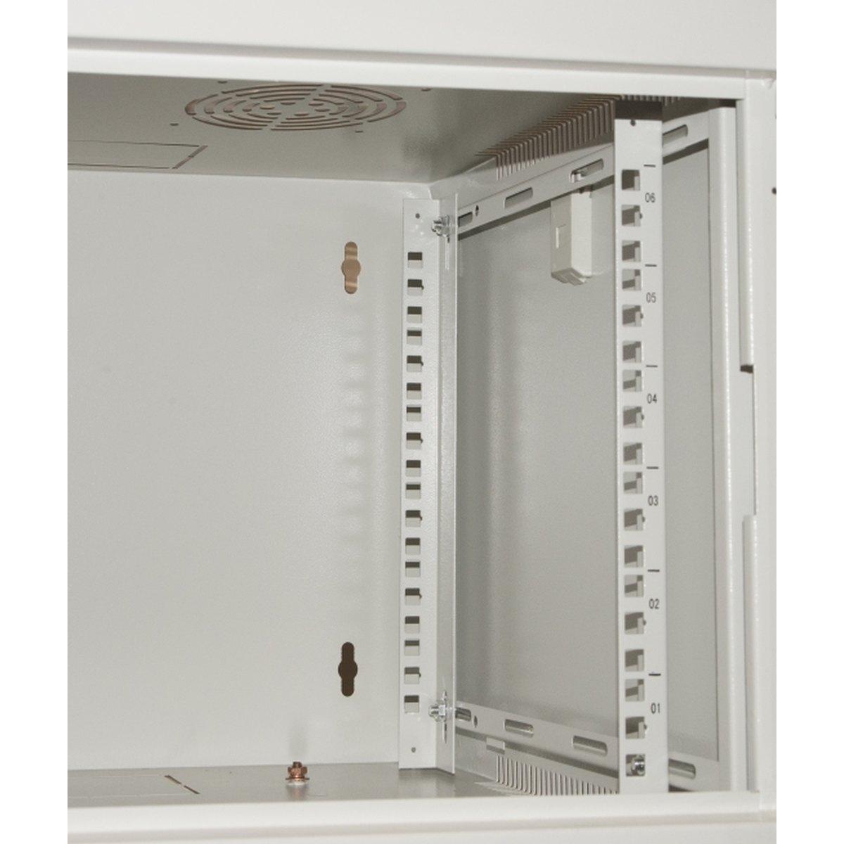 Armadio 12 unita' da muro per reti (a)62 0 x (l)540 x (p) 450 mm colore grigio porta vetro , lk1912ug