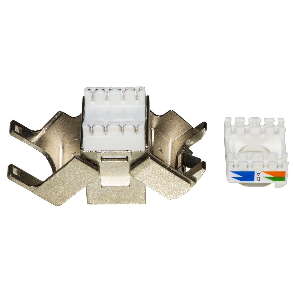 Presa rete keystone jack rj45 categoria 6 schermata tooless contatti dorati 50 micron
