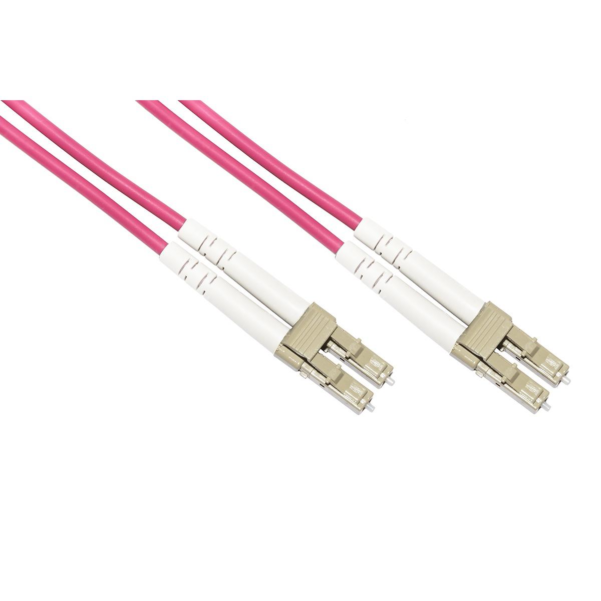 Cavo fibra ottica lc a lc multimode duplex om4 50/125 mt.50
