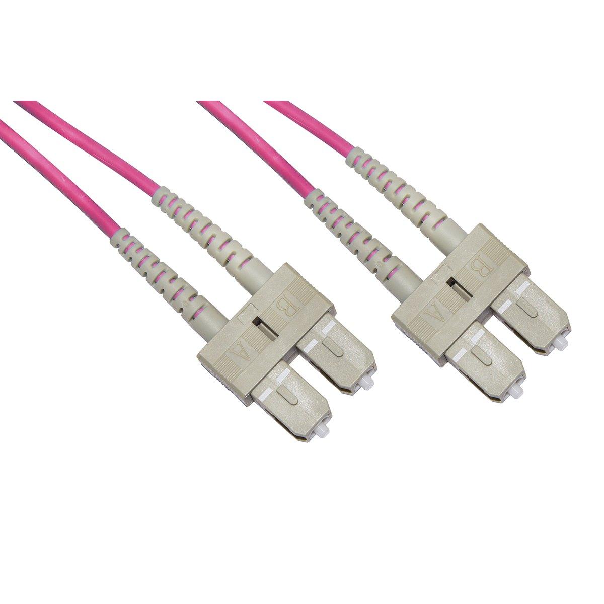 Cavo fibra ottica sc a sc multimode duplex om4 50/125 mt.0,5