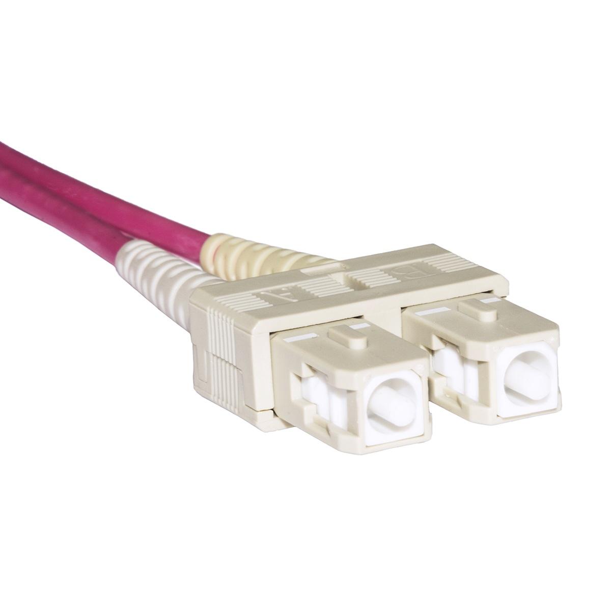 Cavo fibra ottica sc a sc multimode duplex om4 50/125 mt.1