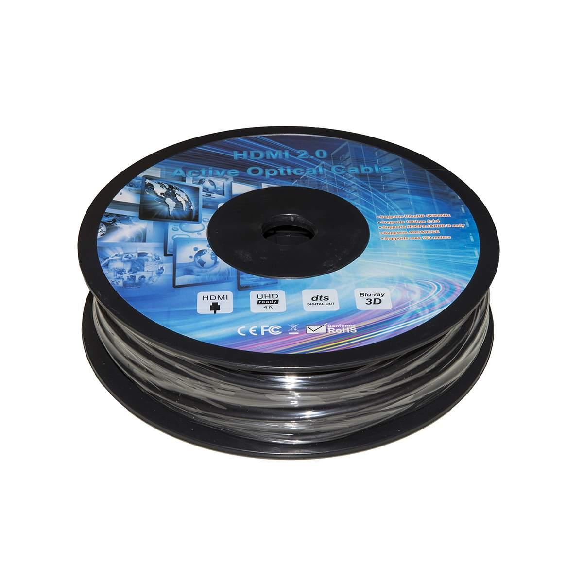 Cavo fibra ottica aoc hdmi 2.0, hdcp, arc, edid 4k@60hz@4:4:4 ibrido mt 40