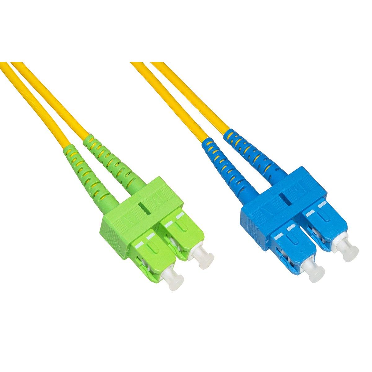 Cavo fibra ottica sc apc a sc upc singlemode duplex  mt.2